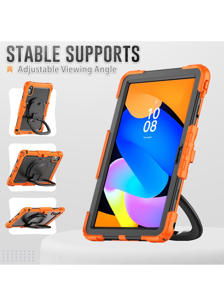جراب واقٍ من السيليكون والكمبيوتر اللوحي مع حزام لجهاز Lenovo Xiaoxin Pad 11 2025/2024/Idea Tab/K11 Gen 2/M11/K11 LTE (2024) - برتقالي - Image 5